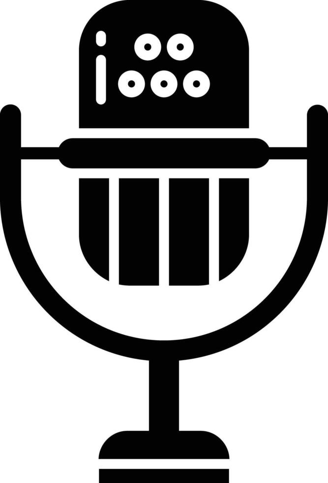 Mic solid glyph illustration vector
