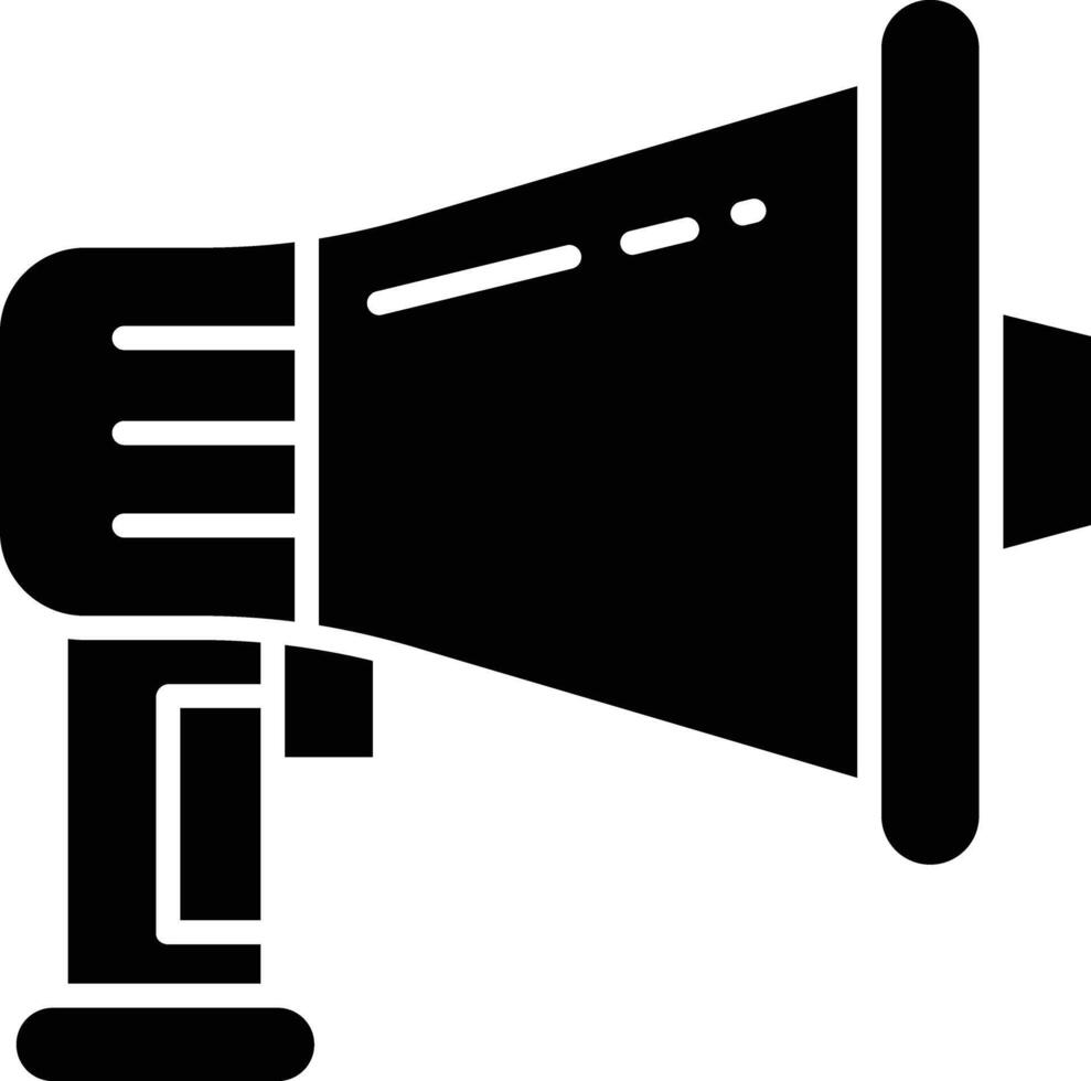 Megaphone solid glyph illustration vector