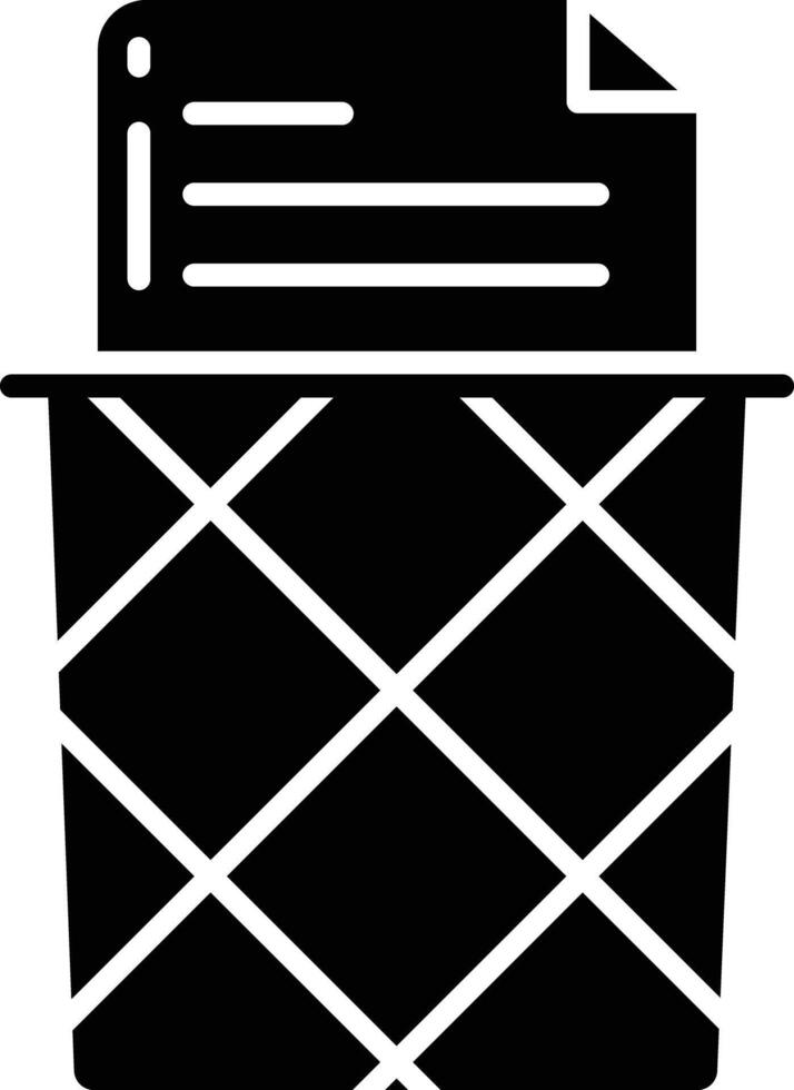 Trash solid glyph illustration vector