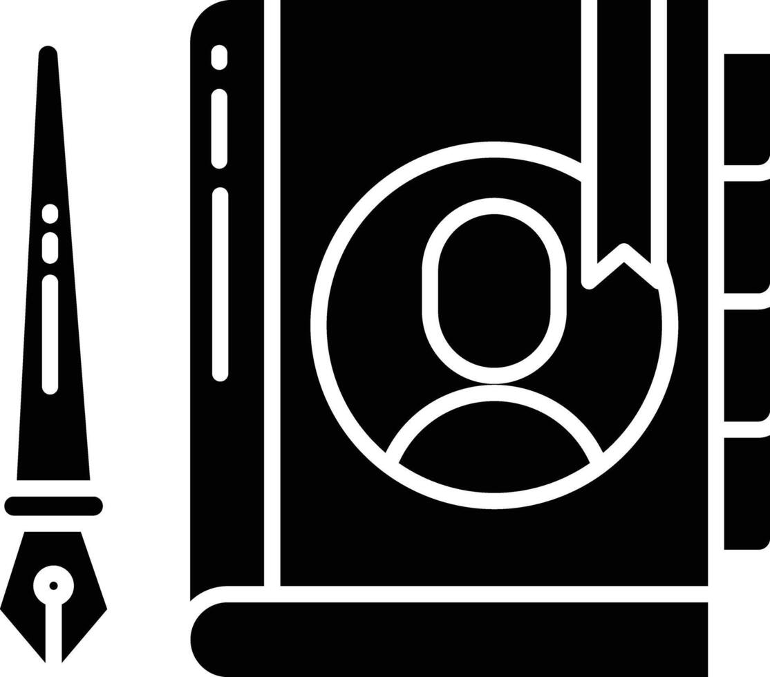 Diary solid glyph illustration vector