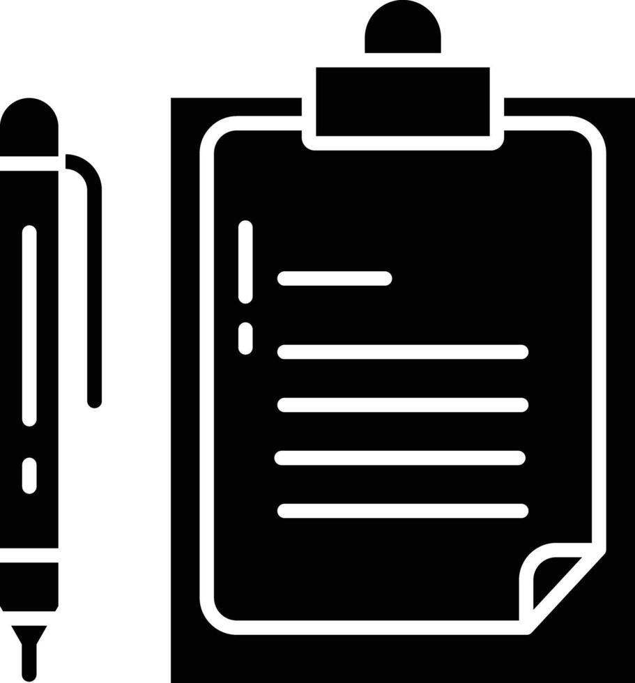 Notepad solid glyph illustration vector