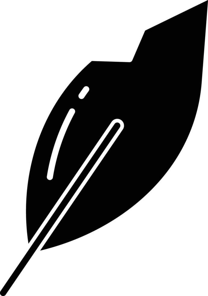 Feather solid glyph illustration vector