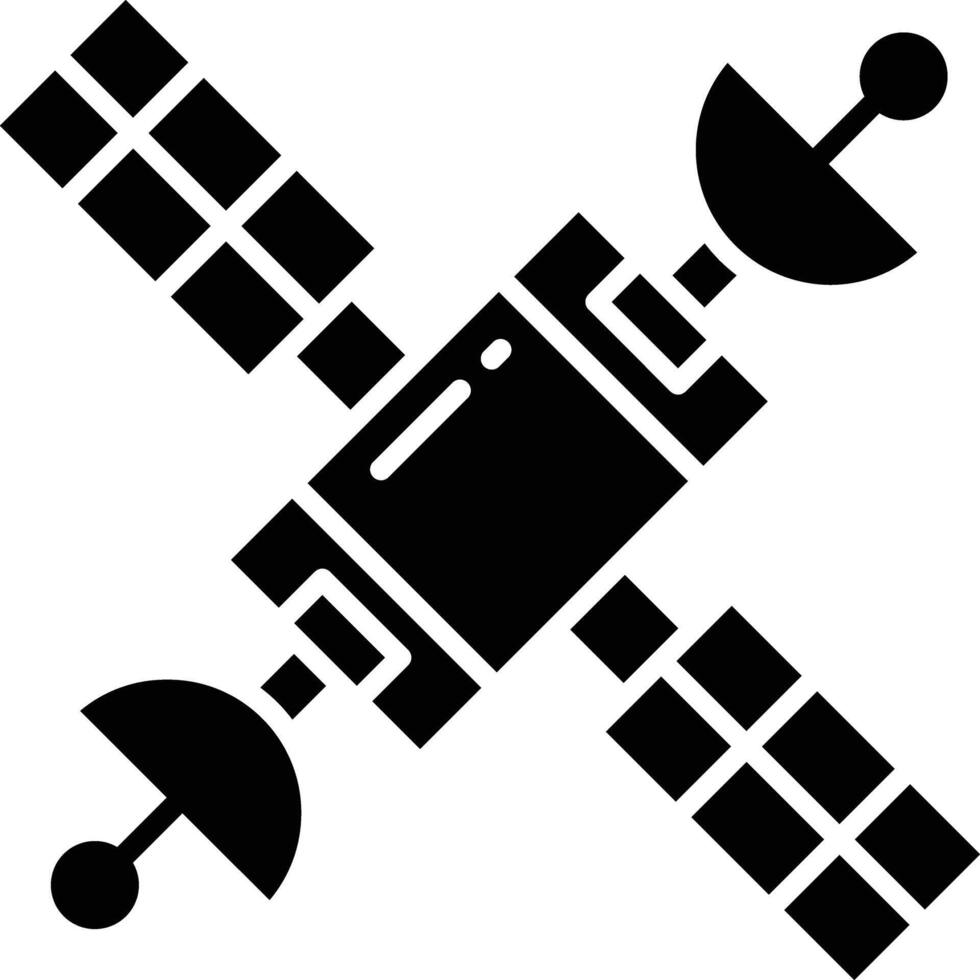 Satellite solid glyph illustration vector