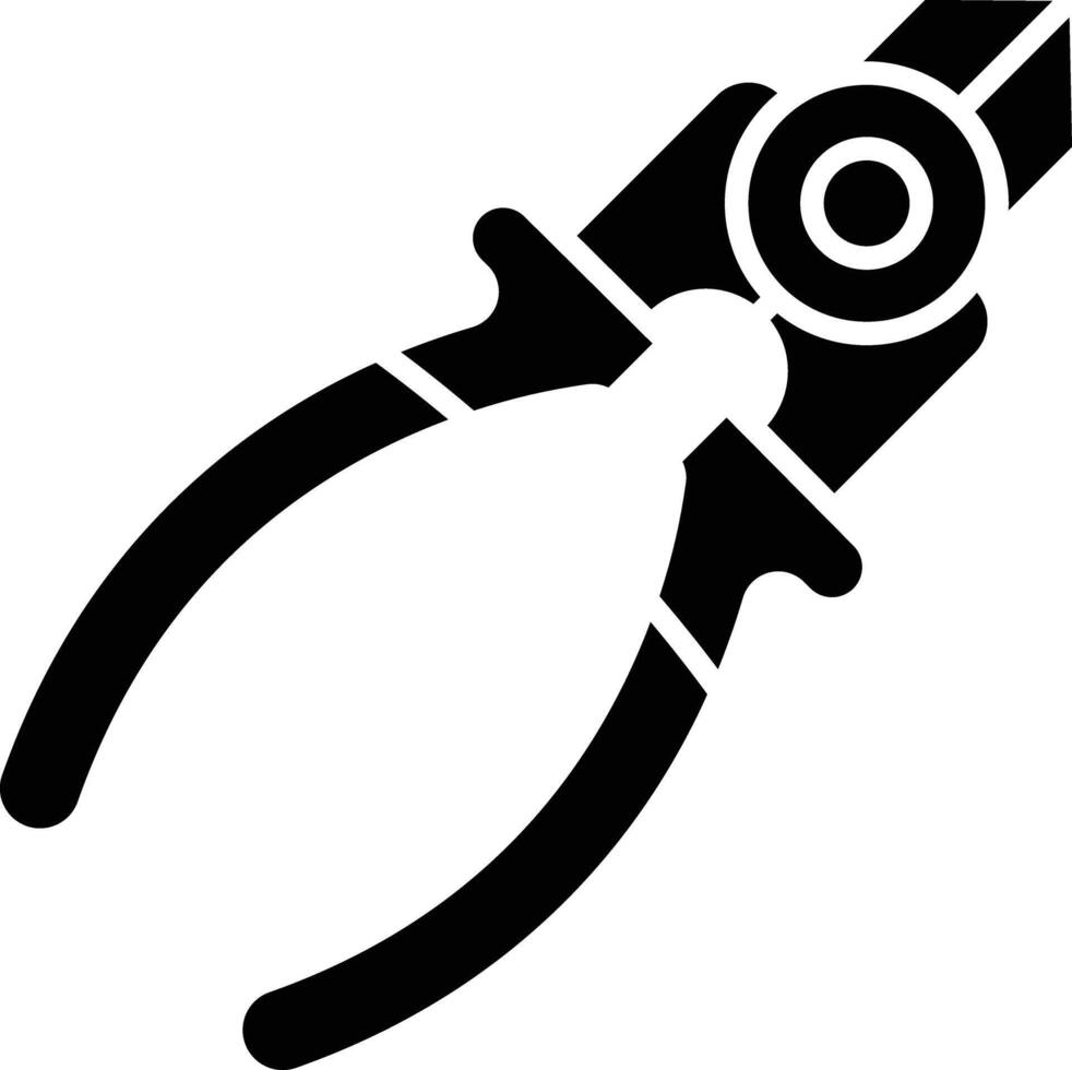 Pliers solid glyph illustration vector