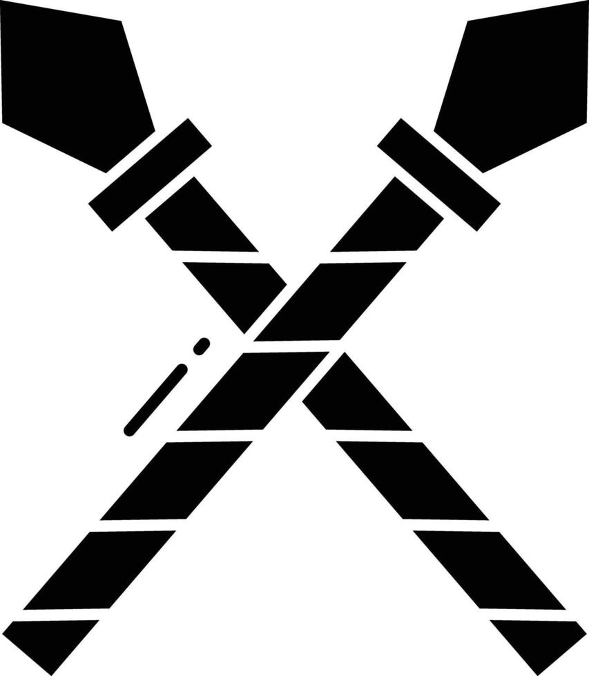 Spear solid glyph illustration vector