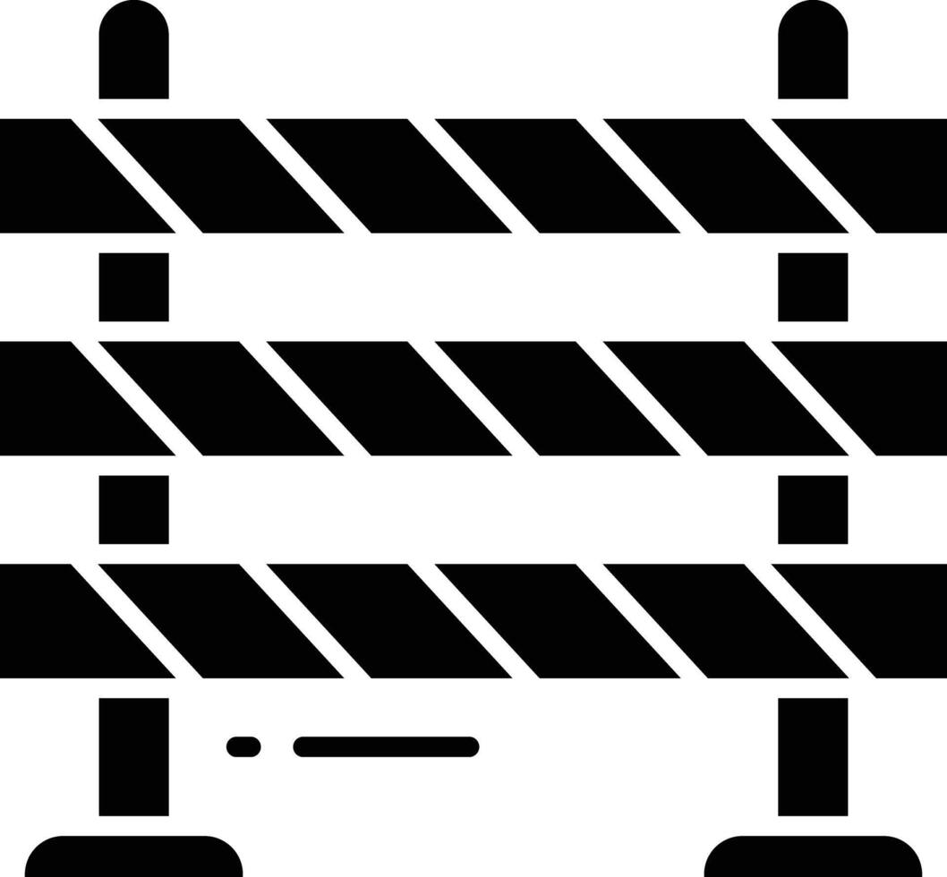 Barricade solid glyph illustration vector