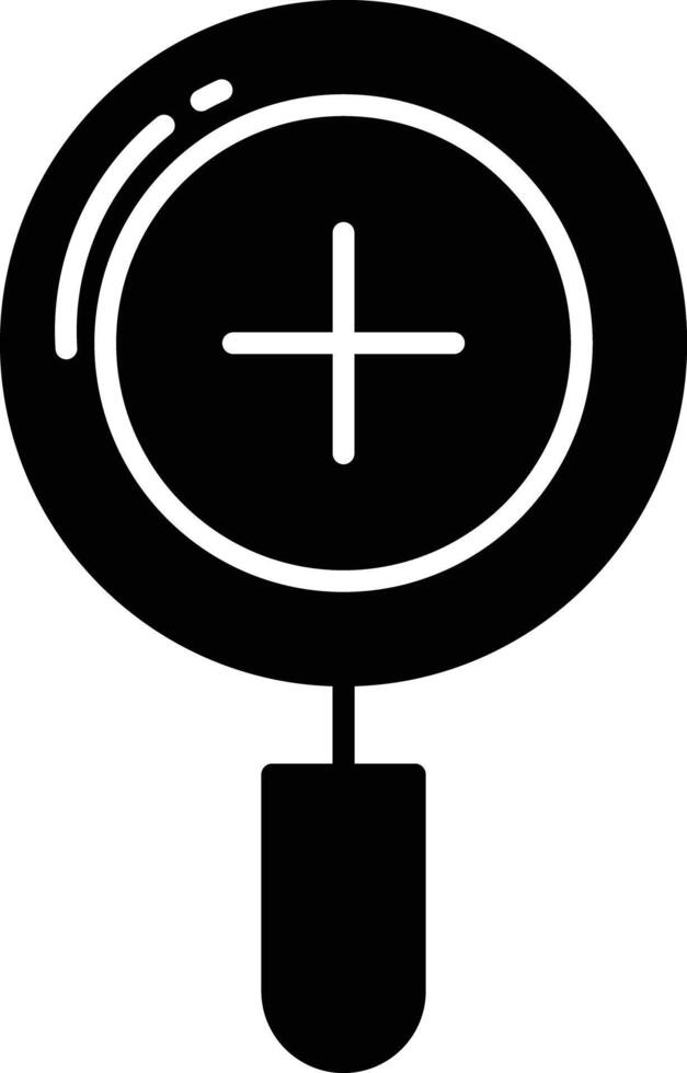 Zoom in solid glyph illustration vector