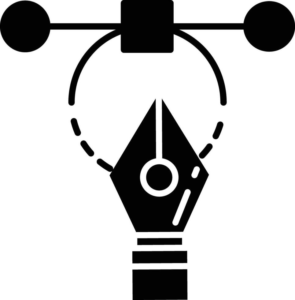 Pen too solid glyph illustration vector