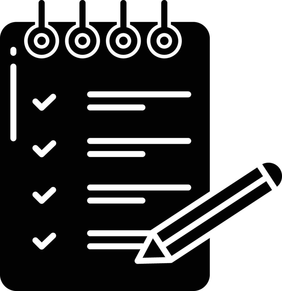 Edit note solid glyph illustration vector