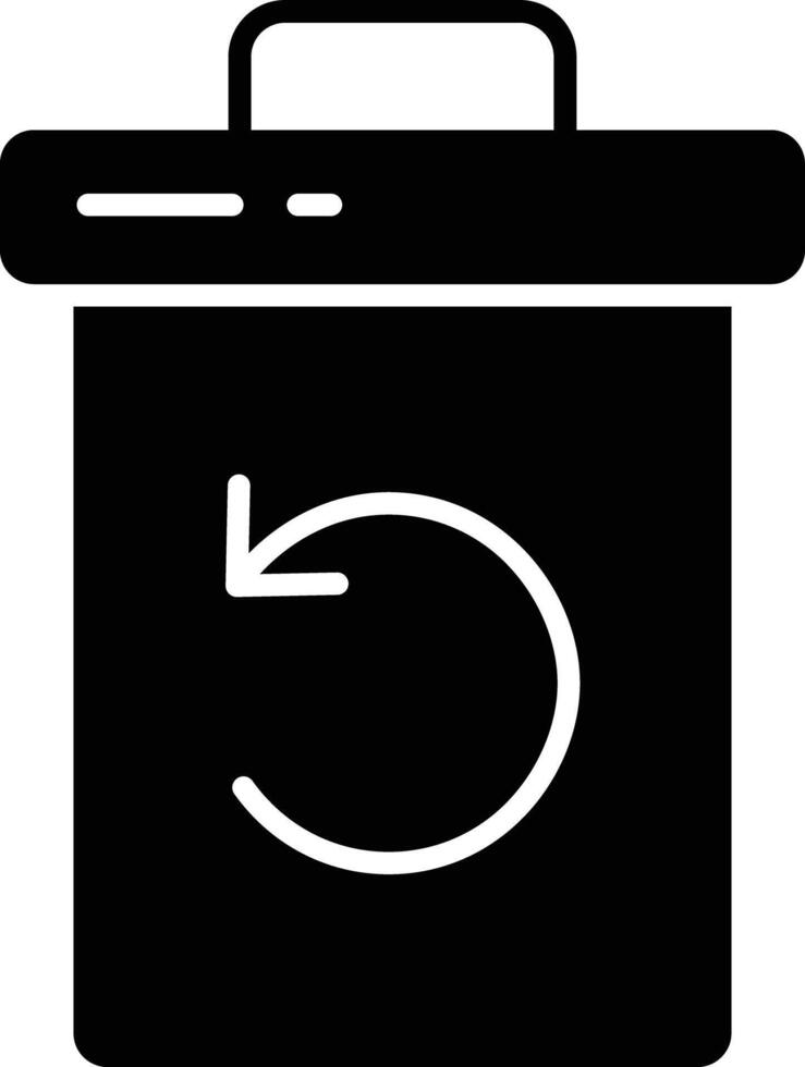 Recycle bin solid glyph illustration vector