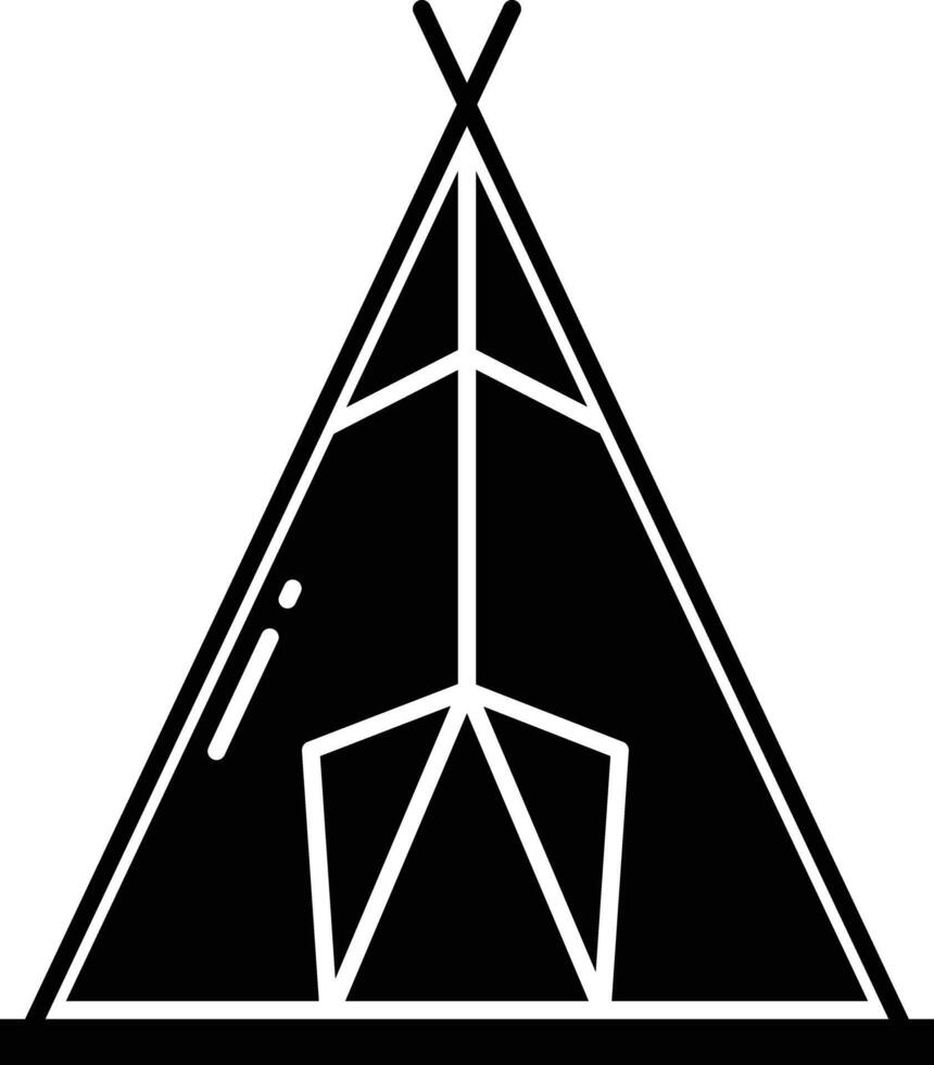 Tent solid glyph illustration vector