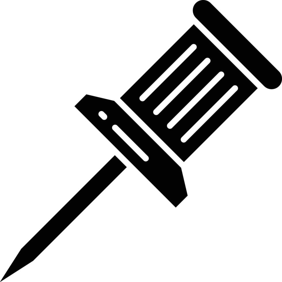 Push Pin solid glyph illustration vector