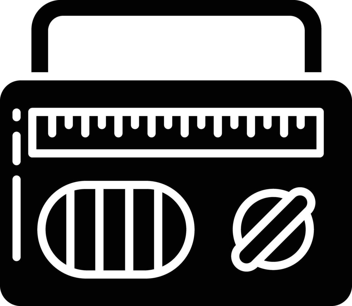 Radio solid glyph illustrations vector