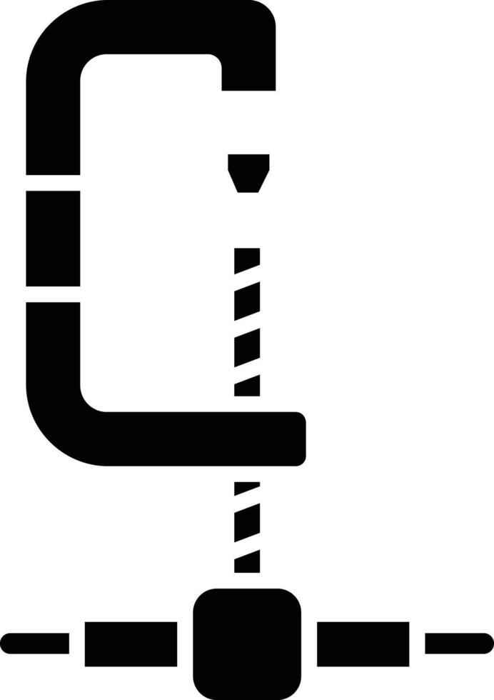 Clamp solid glyph illustration vector