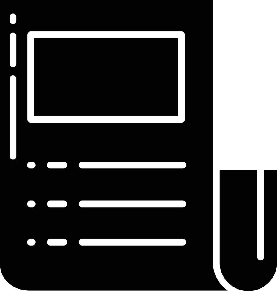 Newspaper solid glyph illustration vector
