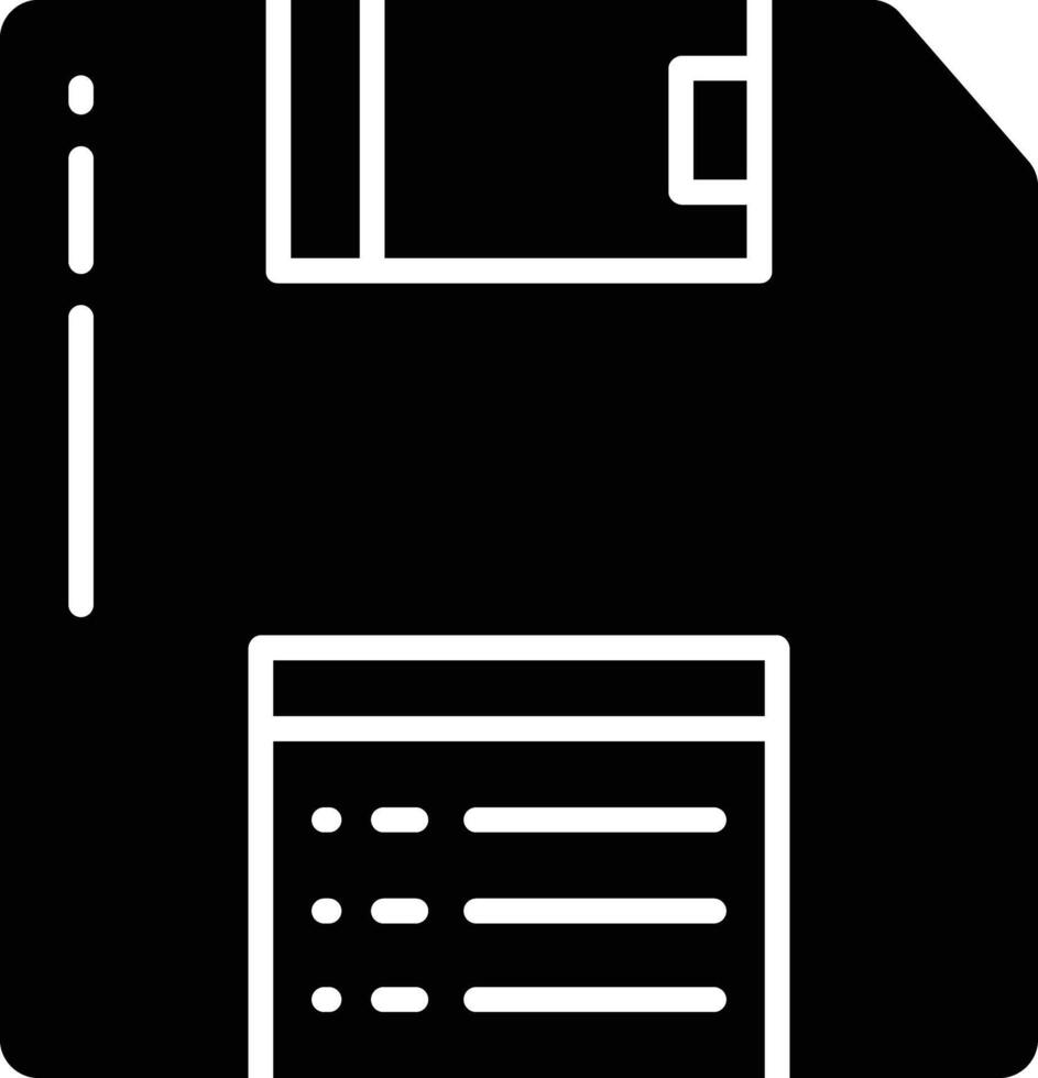 Diskette solid glyph illustration vector