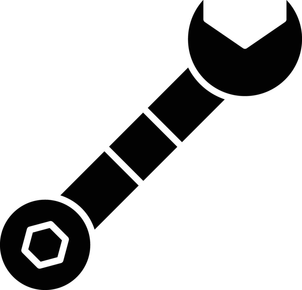 Wrench solid glyph illustration vector