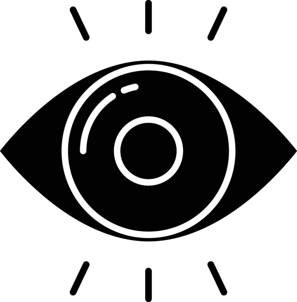 Eye solid glyph illustration vector