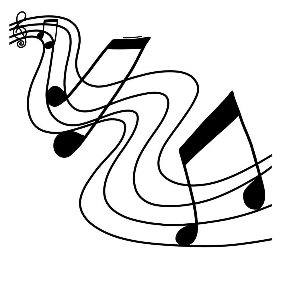 music note sheet icon staff, melody music note key sheet, sound wave line symbol, acoustic composition. vector