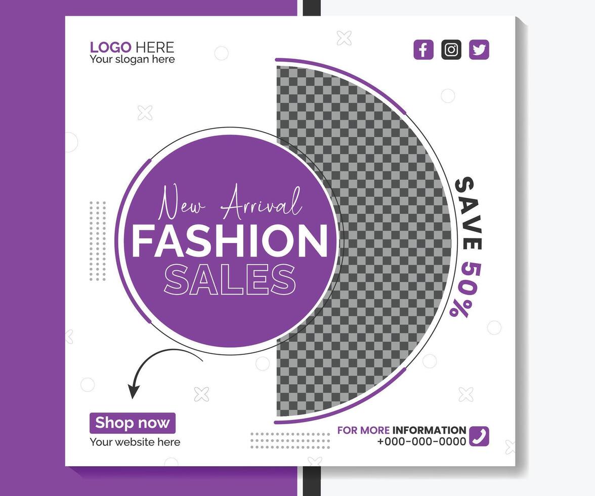 Fashion social media post for business vector