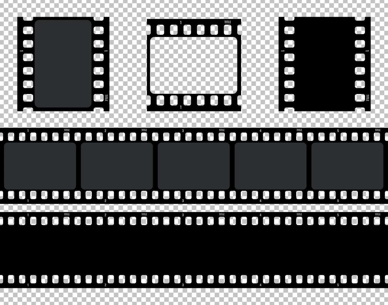 Realistic movie film strip set. Film strip template. Cinema and Realistic movie film strip set. Film strip template. Cinema and