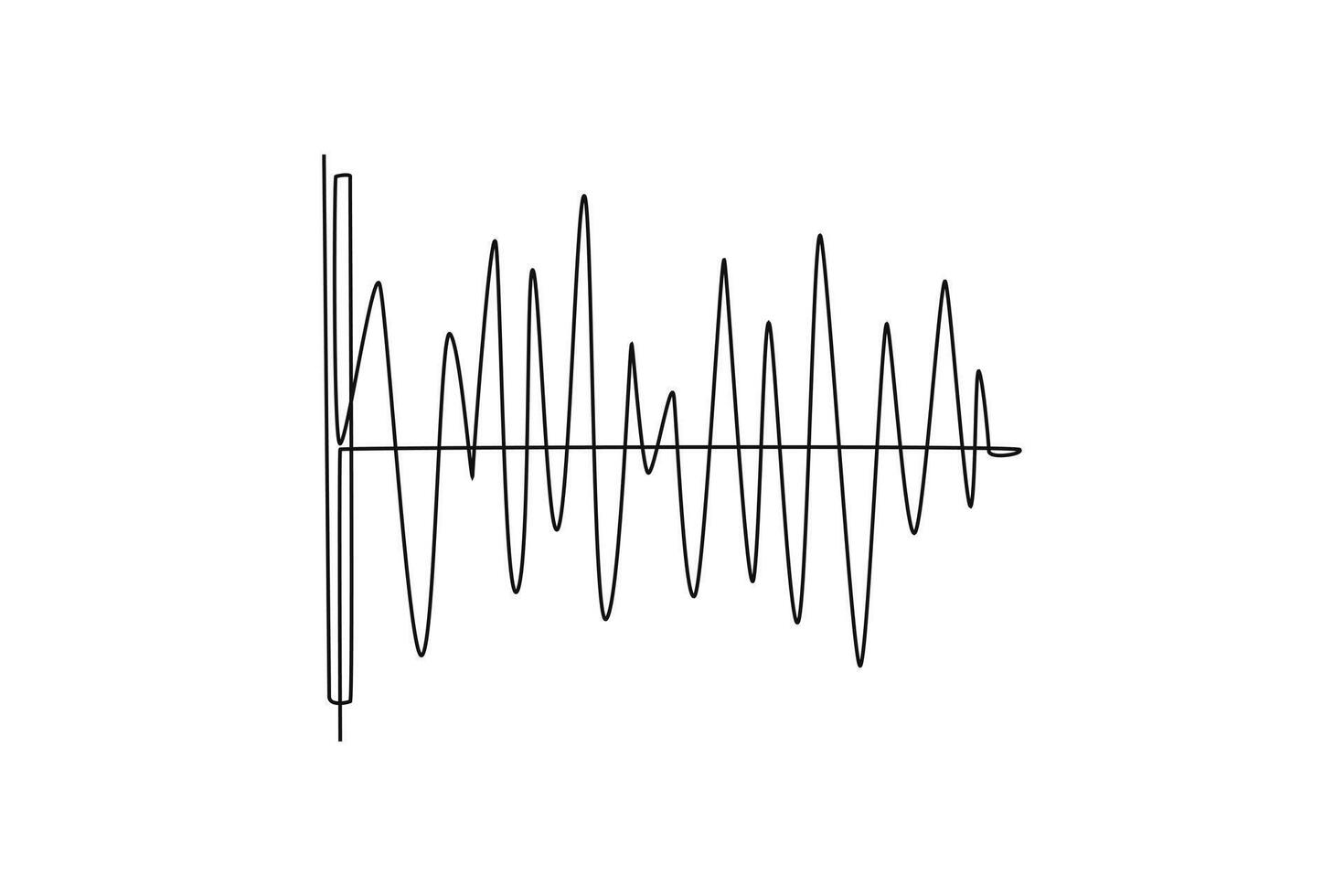 Statistics graph concept. Single line draw design graphic illustration. vector