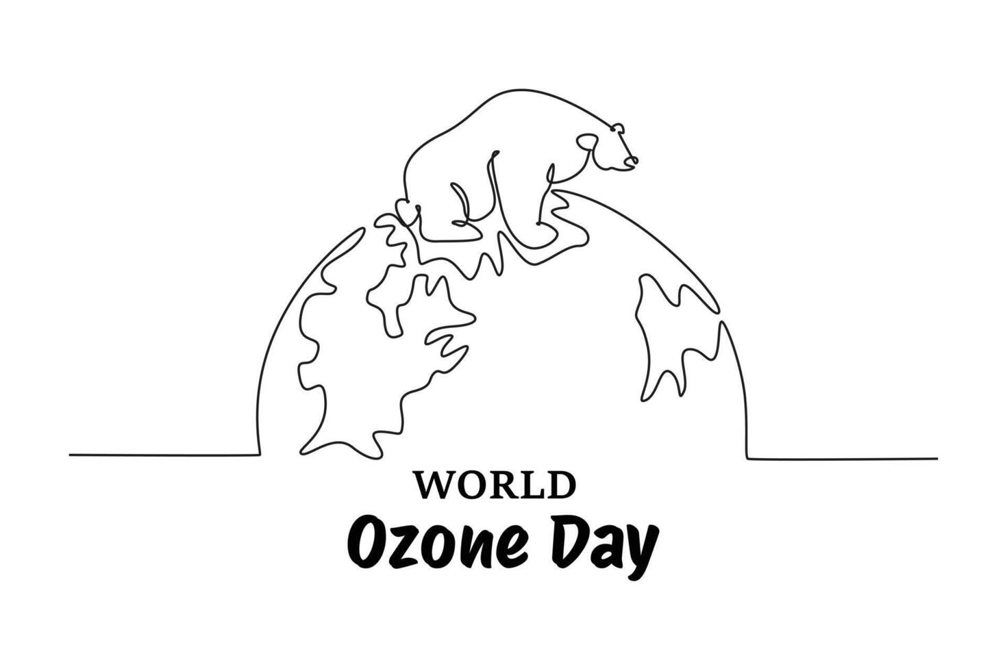 World Ozone Day concept. Single line draw design graphic illustration. vector