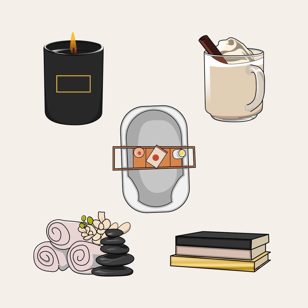 Spa, candle and Massage Element vector