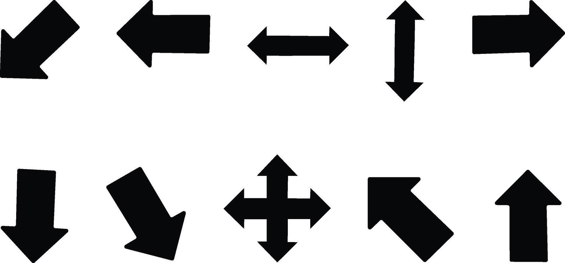 Set arrow icon. Collection different arrows sign of the right, left, up, down direction. vector