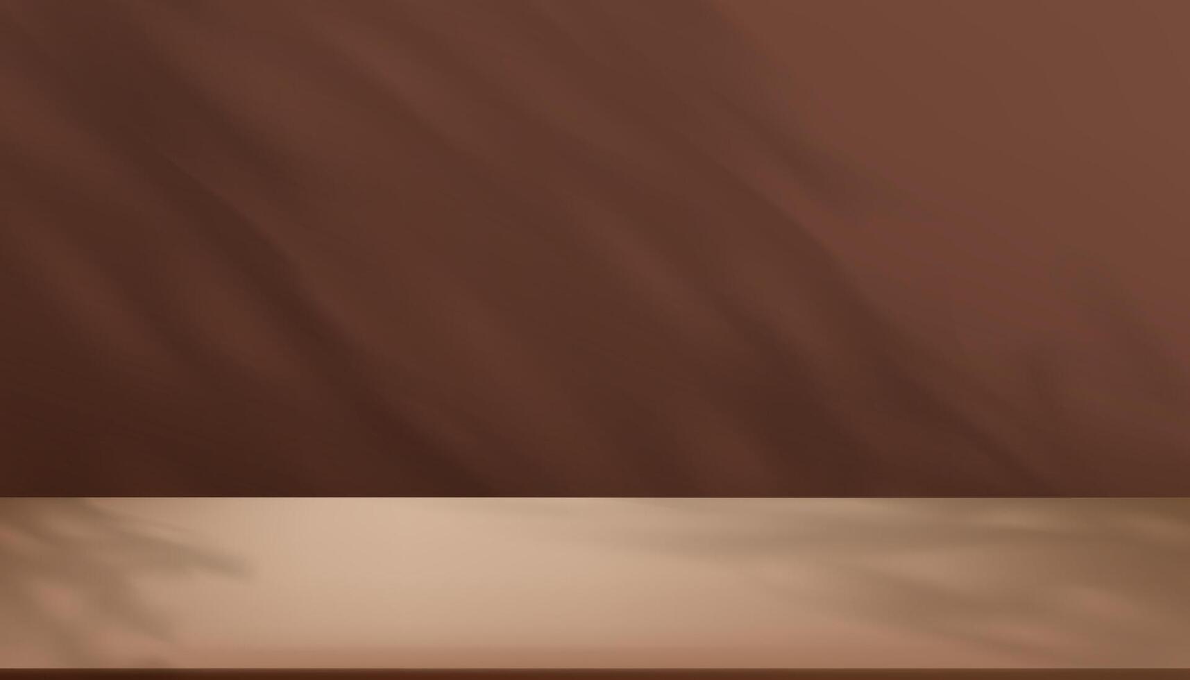 Background Brown Bronze Studio Podium with shadow leaves on Beige floor.Autumn or Fall Backdrop Display Room with Top Stand,Minimal Scene Cosmetic product present in Winter vector
