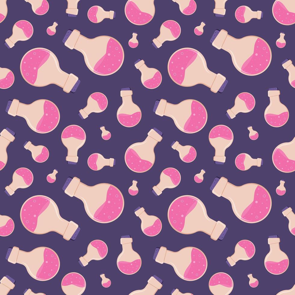halloween elements, the witch's potion seamless pattern, autumn cute background vector