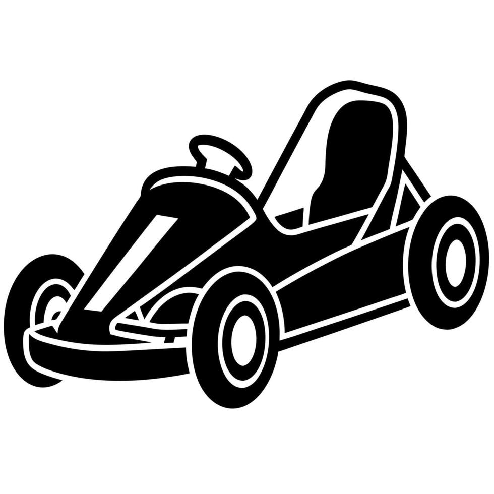Go kart silhouette illustration vector