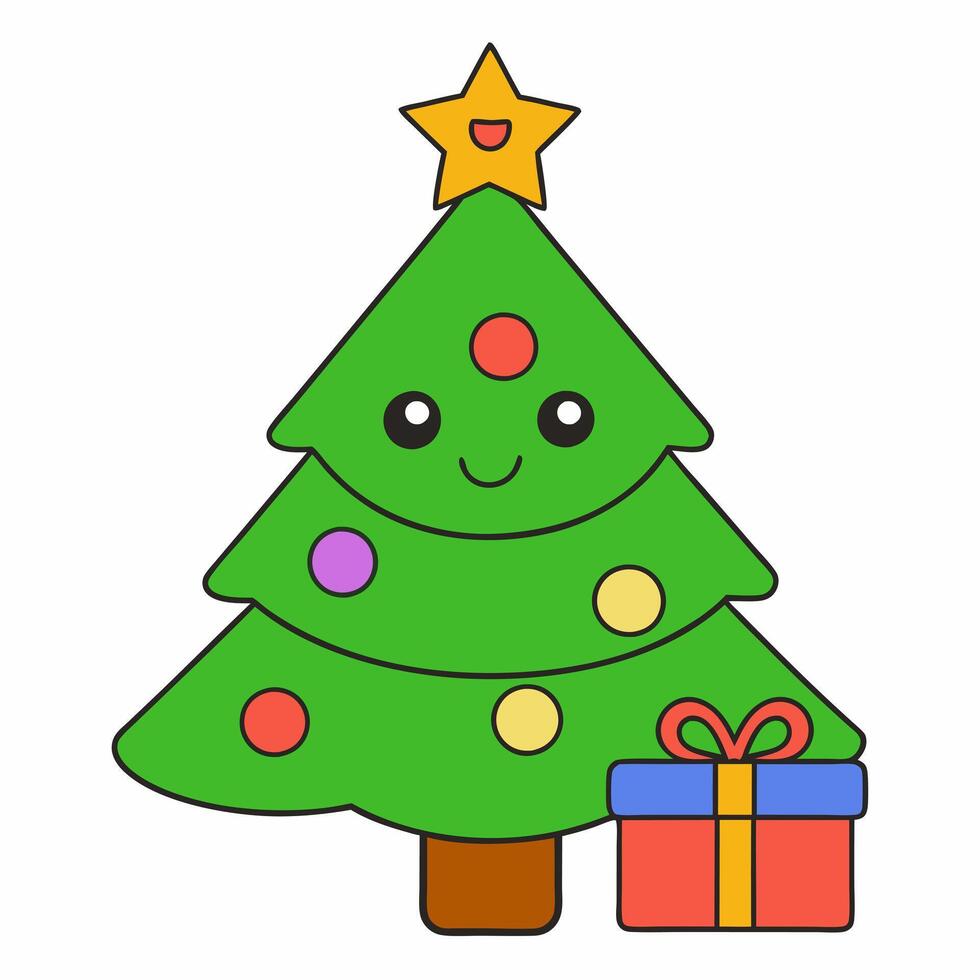 Christmas tree illustration vector