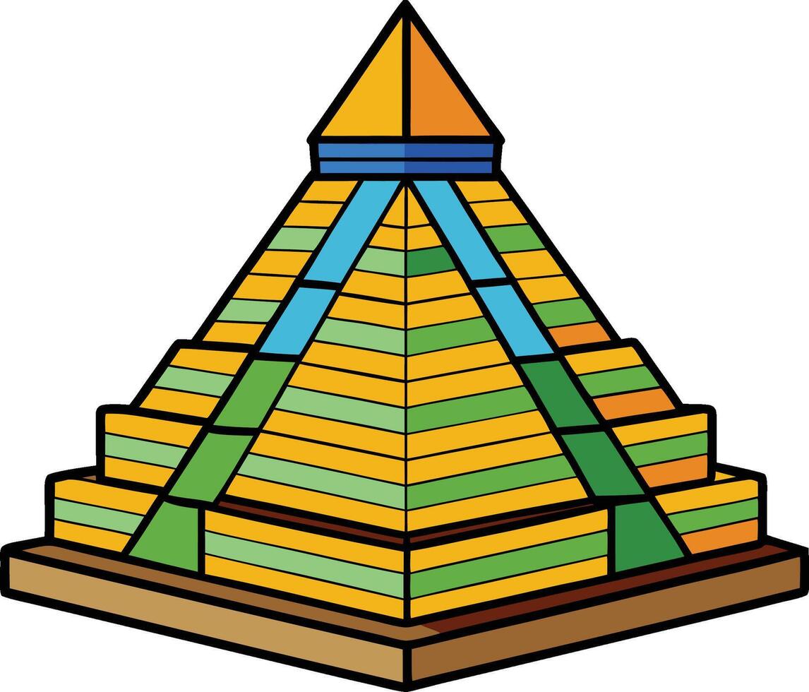 A Egyptian Pyramid Cartoon Illustration vector
