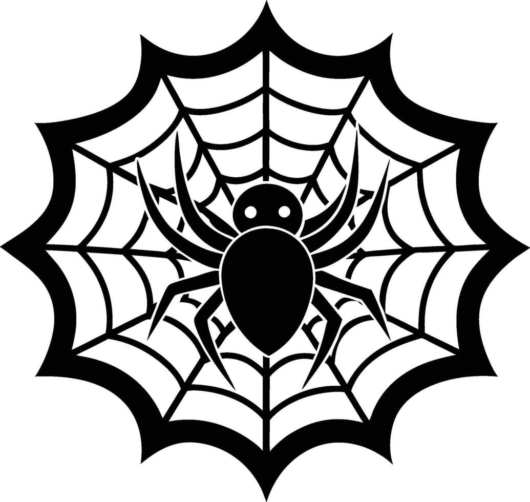 Halloween Banner with Spider Web Silhouette vector