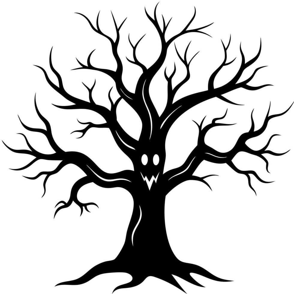 Halloween Tree without leaf illustration vector