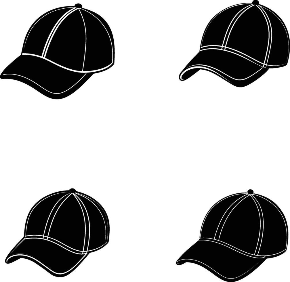 Black Cap Silhouette Illustration vector