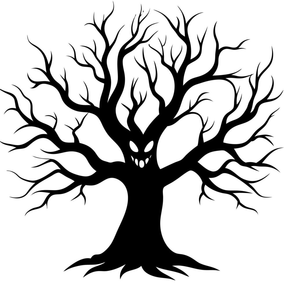 Halloween Tree without leaf illustration vector