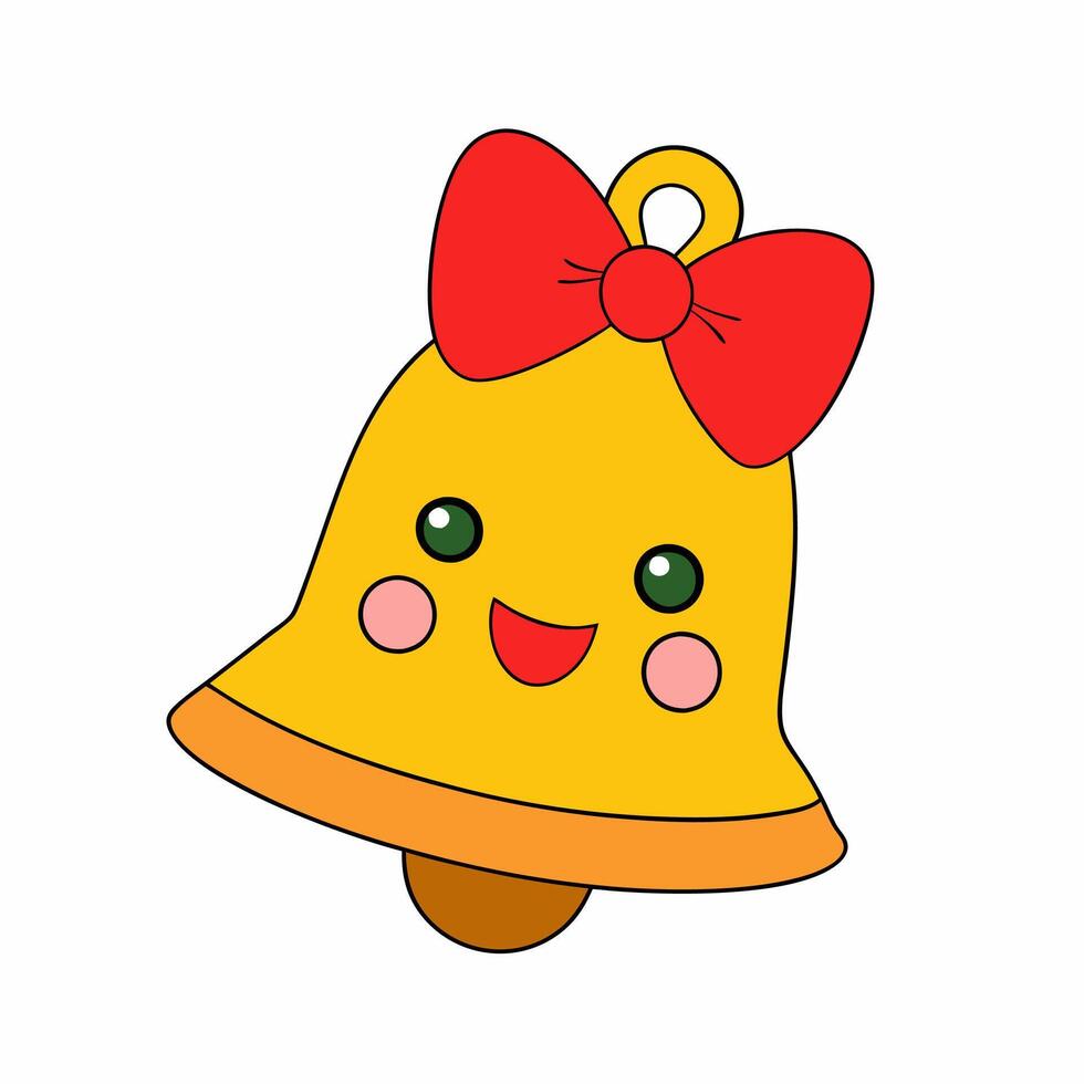 Christmas Bell with ribbons illustration vector
