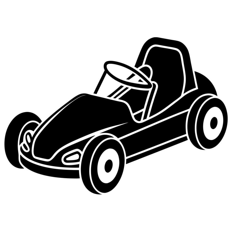 Go kart silhouette illustration vector