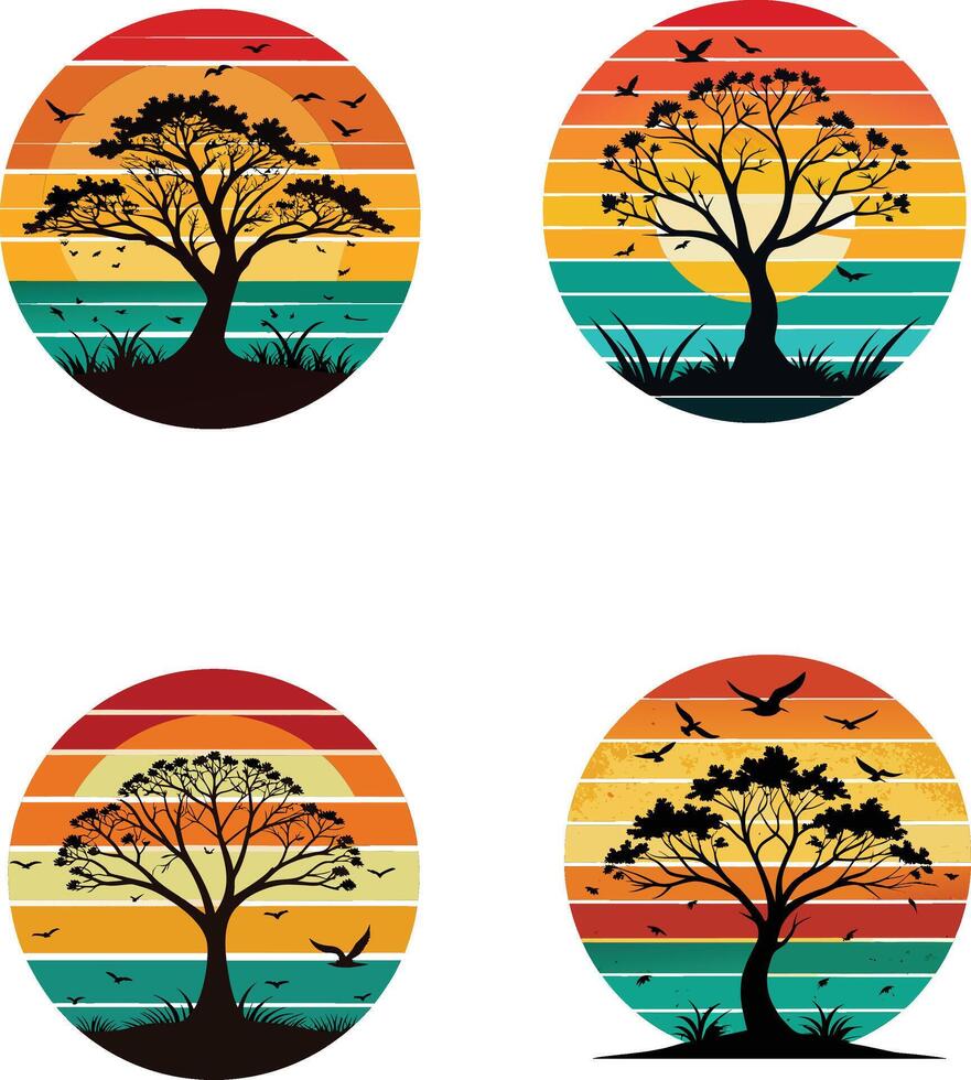 Sunset Design Graphics Illustration. vector