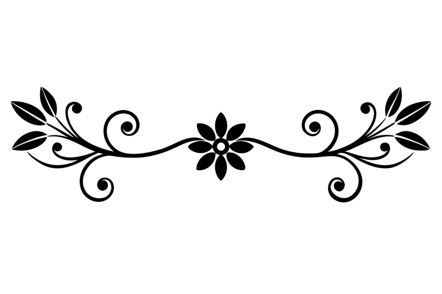 Elegant decorative line divider silhouette illustration, perfect for adding stylish borders and accents to your graphic design projects. Ideal for classic and modern designs vector
