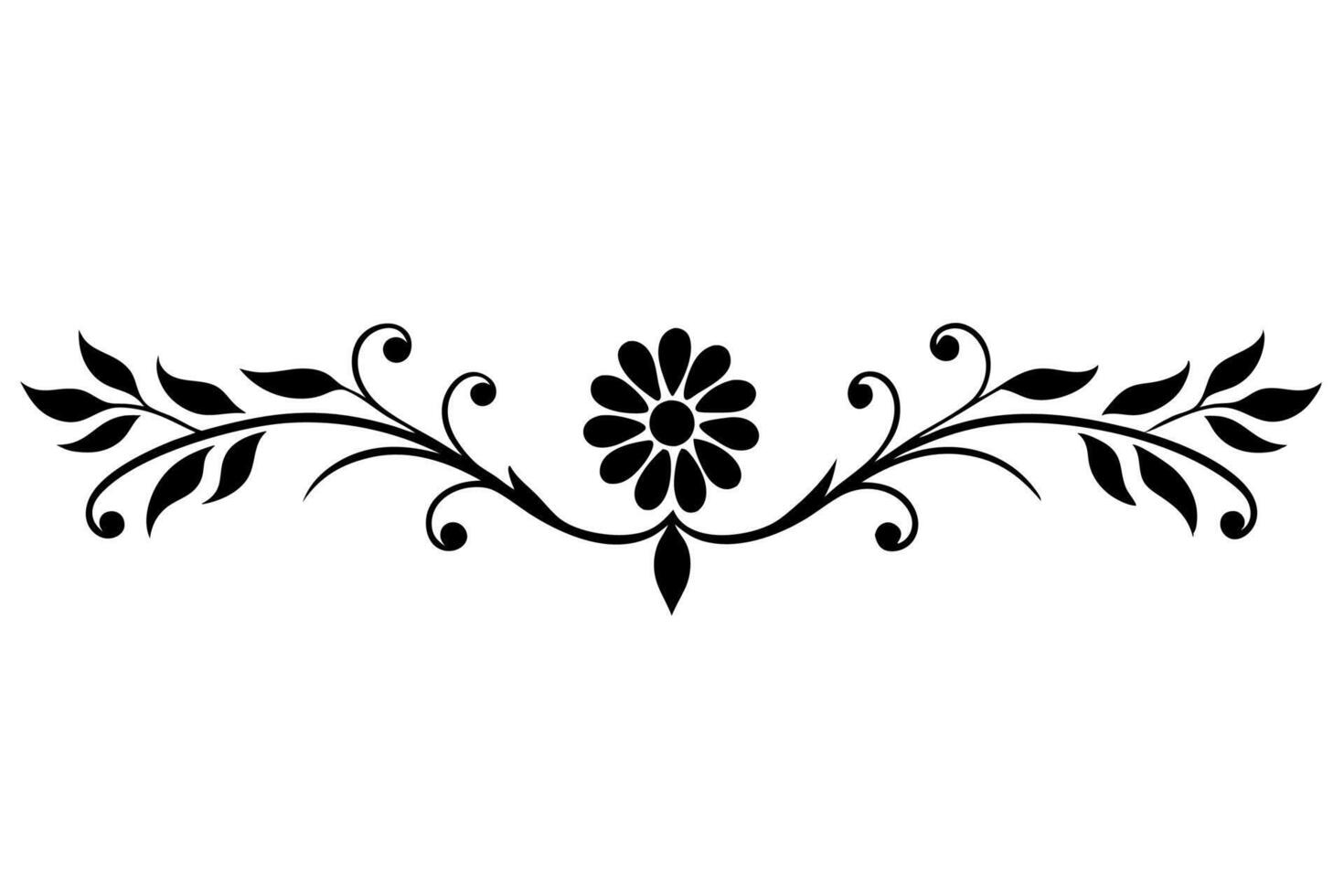 Elegant decorative line divider silhouette illustration, perfect for adding stylish borders and accents to your graphic design projects. Ideal for classic and modern designs vector