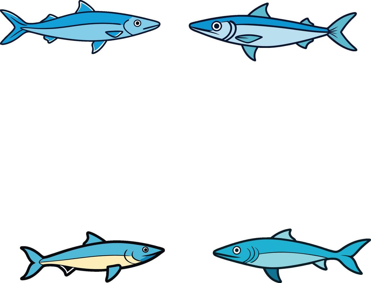 Cute Fish Color Illustration. vector