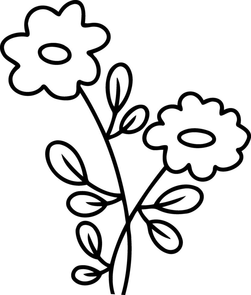 Flower clipart Cartoon sketch icon vector