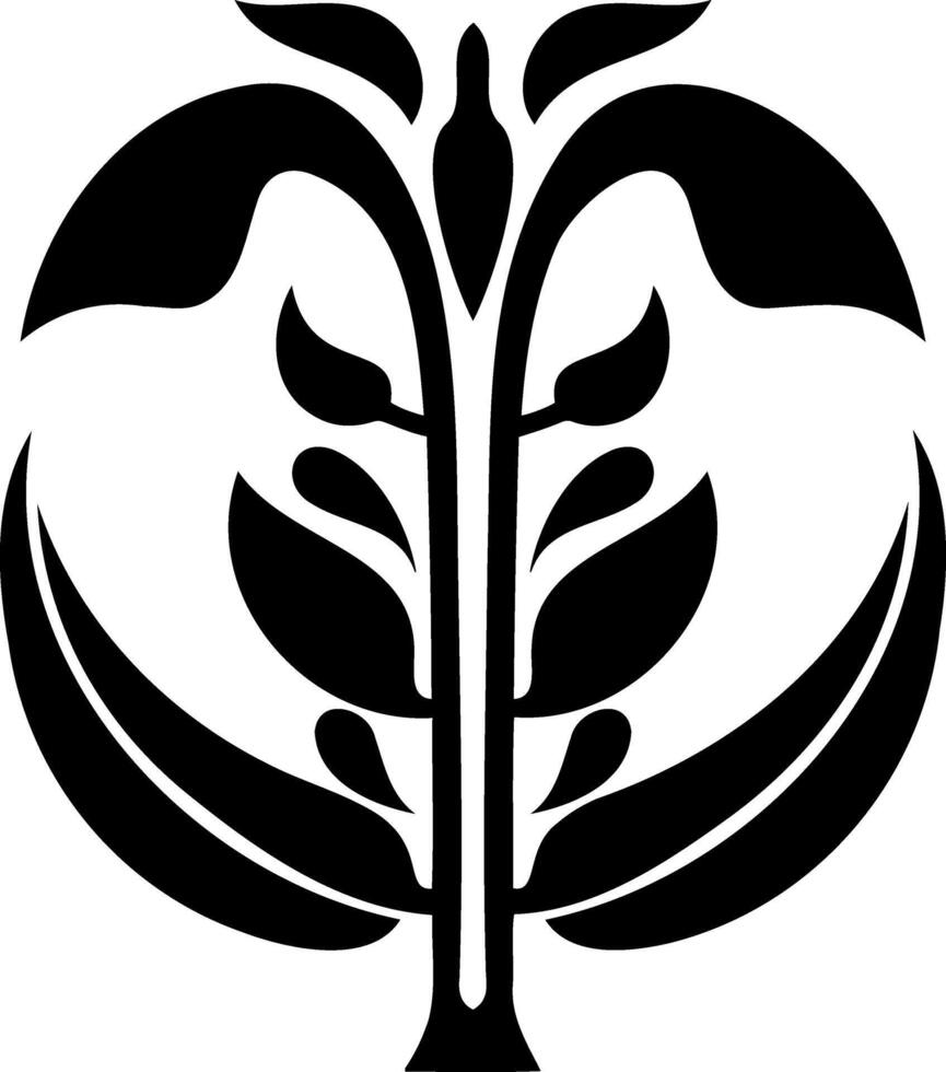 Doodle leaf icon Stencil clipart vector