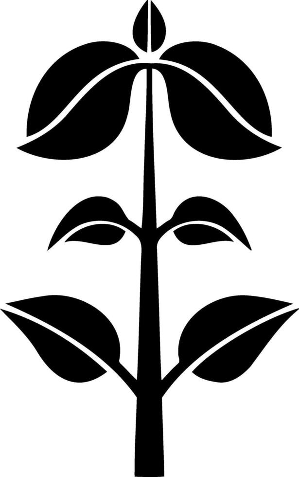 Doodle leaf icon Stencil clipart vector