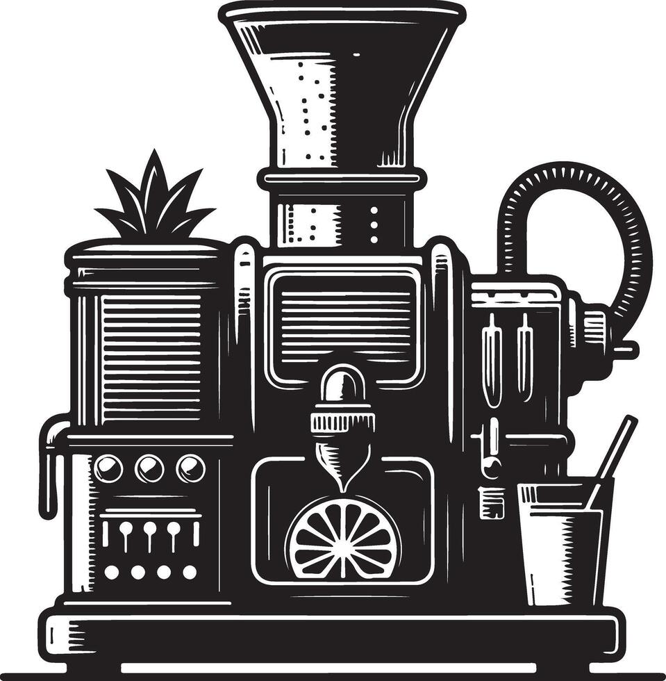 coffee machine with a drink and a cup vector