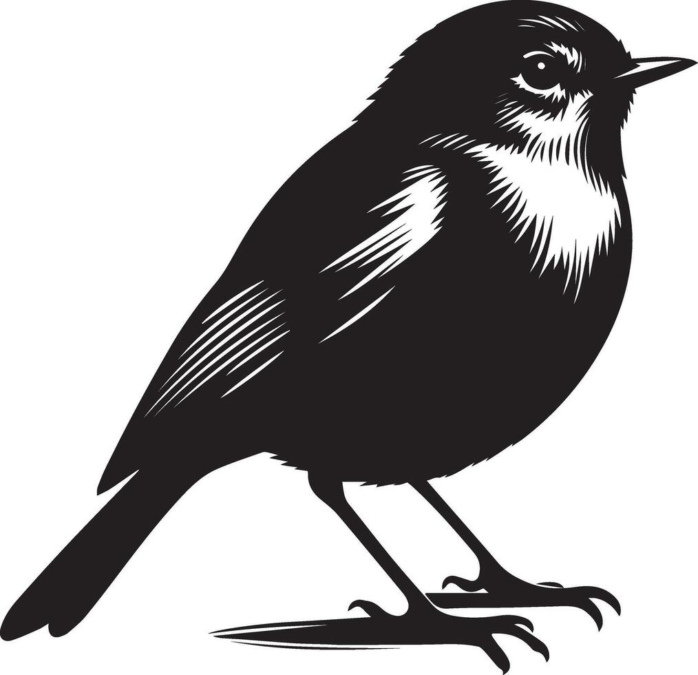 black and white illustration of a bird silhouette vector