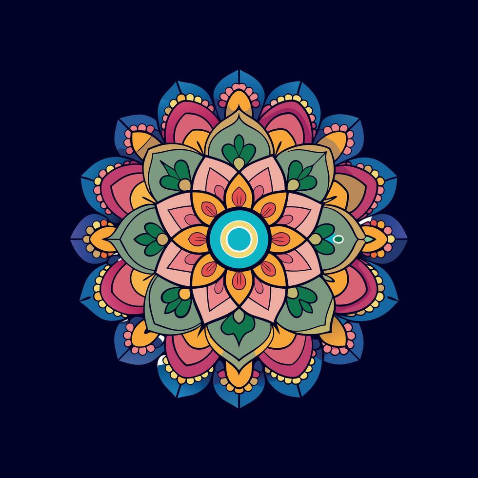 a colorful mandala design Clipart illustration vector